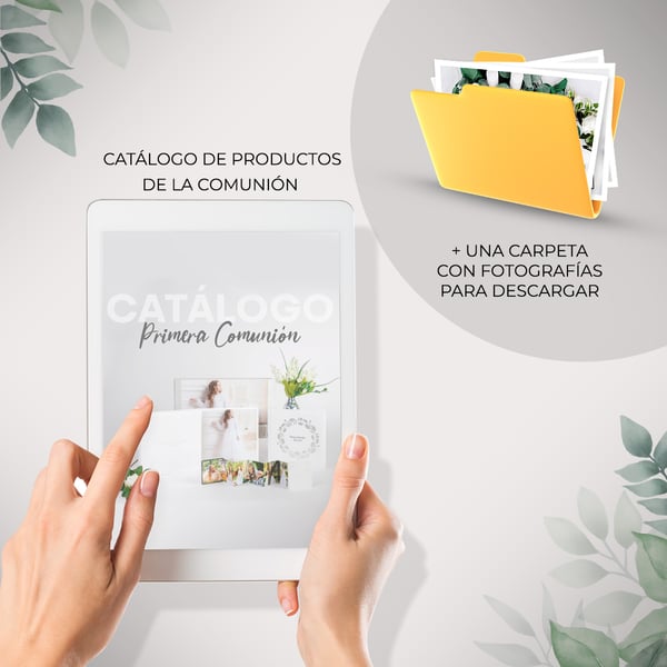 Catálogo de productos para comuniones + Carpeta con fotos de productos
