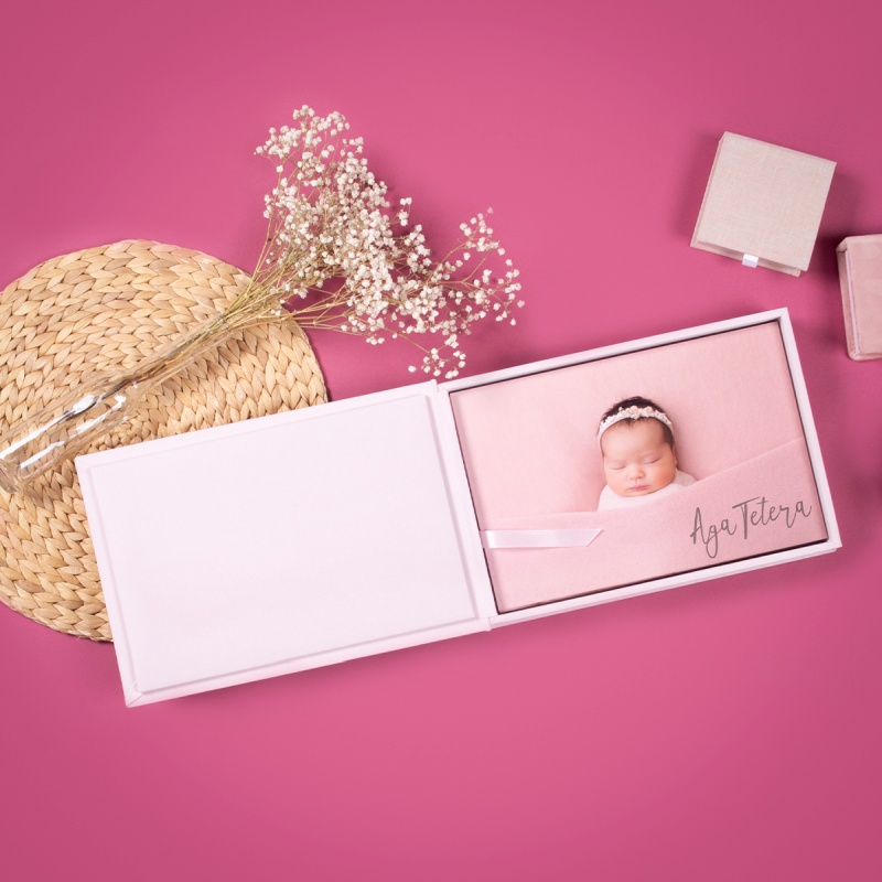 Newborn Photography Baby Pink Folio Box by Anastacia Folmant