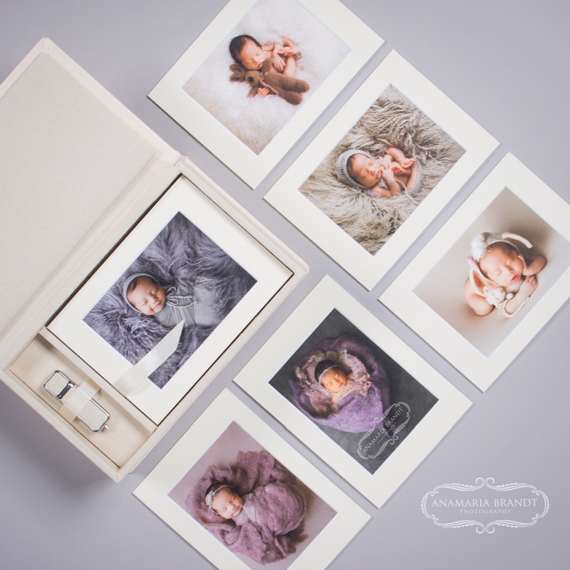 Newborn photography Folio Box with Prints by Anamaria Brandt